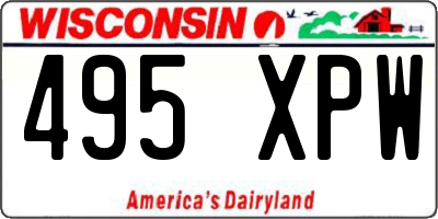 WI license plate 495XPW