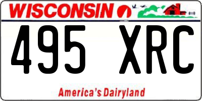WI license plate 495XRC
