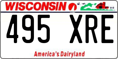 WI license plate 495XRE