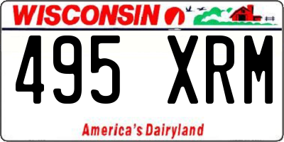 WI license plate 495XRM
