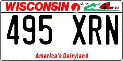 WI license plate 495XRN