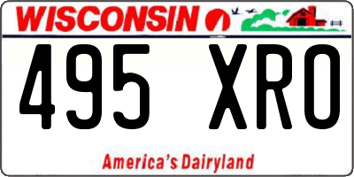 WI license plate 495XRO