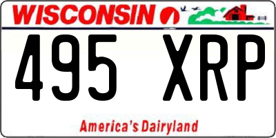 WI license plate 495XRP