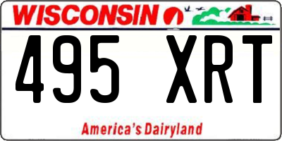 WI license plate 495XRT