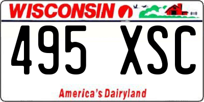 WI license plate 495XSC