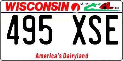 WI license plate 495XSE