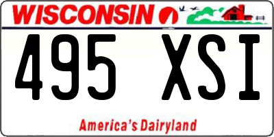 WI license plate 495XSI