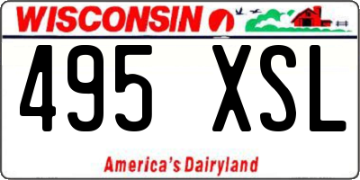 WI license plate 495XSL