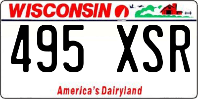 WI license plate 495XSR