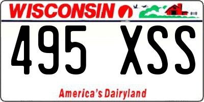 WI license plate 495XSS
