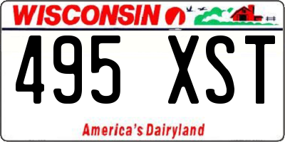 WI license plate 495XST