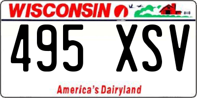 WI license plate 495XSV