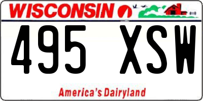 WI license plate 495XSW