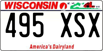 WI license plate 495XSX