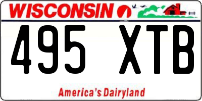 WI license plate 495XTB