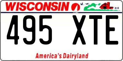 WI license plate 495XTE