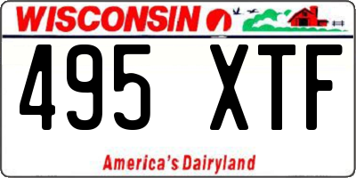 WI license plate 495XTF