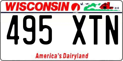 WI license plate 495XTN