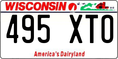WI license plate 495XTO