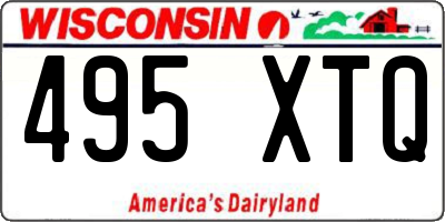 WI license plate 495XTQ