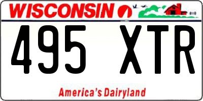 WI license plate 495XTR