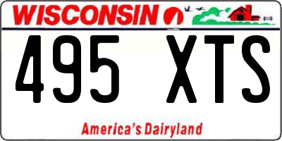 WI license plate 495XTS