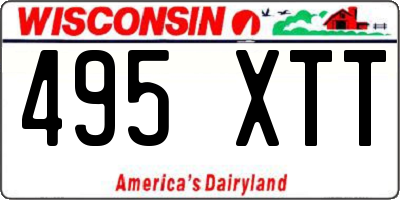 WI license plate 495XTT