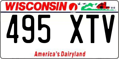 WI license plate 495XTV