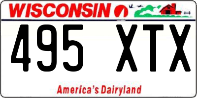 WI license plate 495XTX