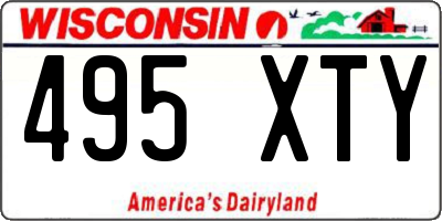 WI license plate 495XTY