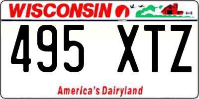 WI license plate 495XTZ
