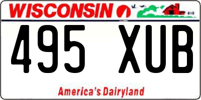 WI license plate 495XUB