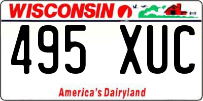 WI license plate 495XUC