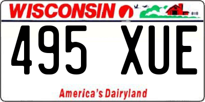 WI license plate 495XUE
