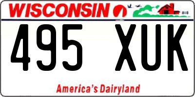 WI license plate 495XUK
