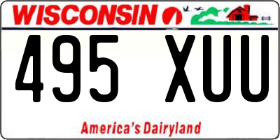 WI license plate 495XUU