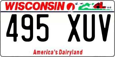 WI license plate 495XUV