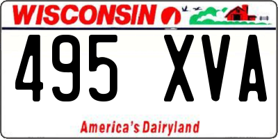 WI license plate 495XVA