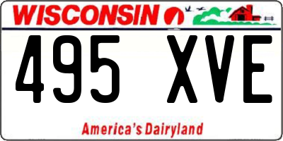WI license plate 495XVE