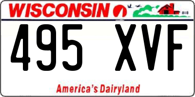 WI license plate 495XVF