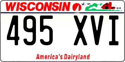 WI license plate 495XVI