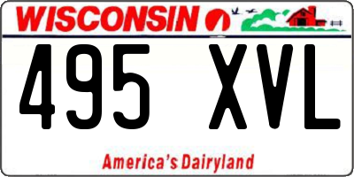 WI license plate 495XVL