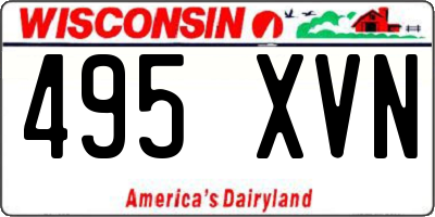WI license plate 495XVN