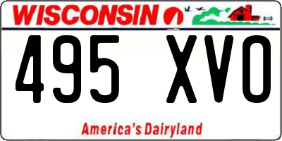 WI license plate 495XVO