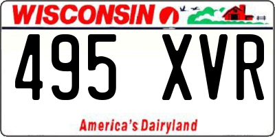 WI license plate 495XVR