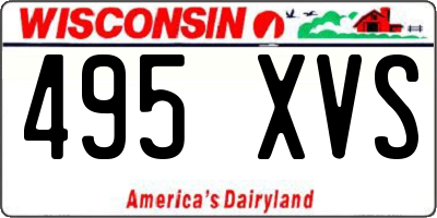 WI license plate 495XVS