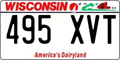 WI license plate 495XVT
