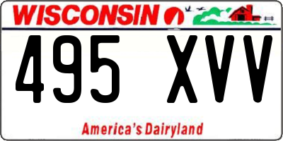 WI license plate 495XVV