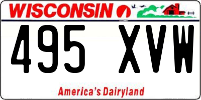 WI license plate 495XVW