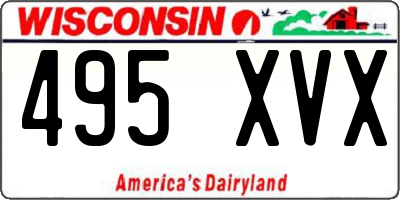 WI license plate 495XVX